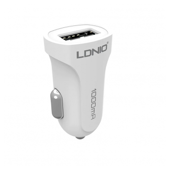 Auto punjac LDNIO DL-C17 1A + Micro USB kabel beli