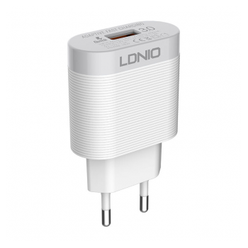 Kucni punjac LDNIO A303Q USB 5V/ 3A (18W) FAST CHARGING QC 3.0 sa kablom USB na Type-C beli