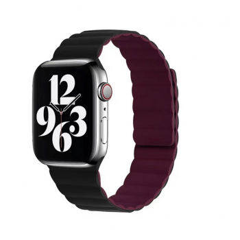 Silikonska narukvica za Apple Watch sa magnetom crno bordo 42/ 44/ 45/ 49 mm