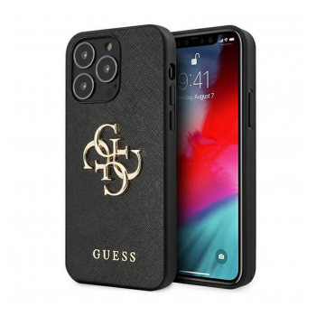 Maska Guess Saffiano Big 4G za iPhone 13 Pro metal crna.