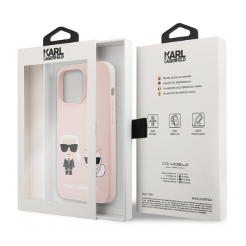 Maska Karl Lagerfeld Silicone Case Karl&Choupette za iPhone 13 Pro Light Pink.