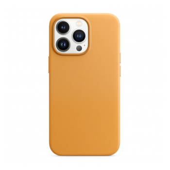 Maska Beautiful Shine Leather za iPhone 14 Pro Max narandzasta.
