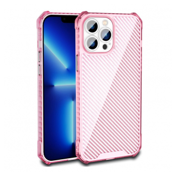 Maska Carbon shield iPhone 14 Pro Max pink.