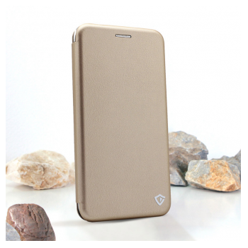Maska na preklop Teracell Flip Premium za Honor X7a zlatna.