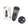 Auto punjac LDNIO C510Q PD/ QC3.0 38W (total) sa USB na Type-C kablom crni
