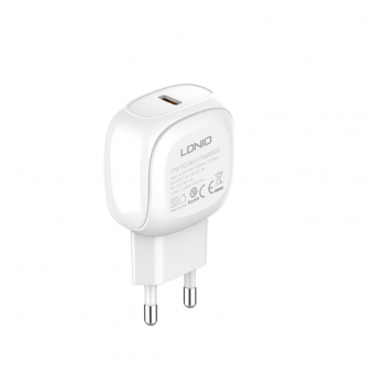Kucni punjac LDNIO A1206C PD 27W sa kablom Type-C na Type-C beli 1m.