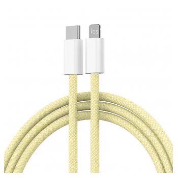 Kabel Braided PD Type-C na Lightning 20W zuti