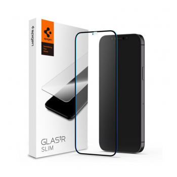 Zastitno staklo Hartowane Spigen.tR slim HD za iPhone 12/ 12 Pro crno