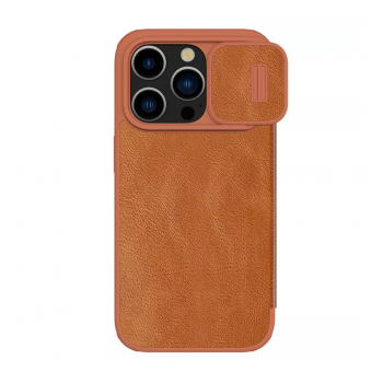 Maska na preklop NILLKIN Qin Pro za iPhone 15 Pro Max braon