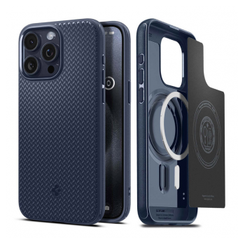 Maska Spigen Mag Armor MagSafe za iPhone 15 Pro Max tamno plava