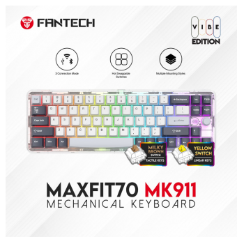 Tastatura Mehanicka Gaming Fantech MK911 RGB Vibe Maxfit 70 Epic Greyscale Wireless (Yellow switch)