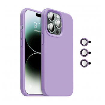 Maska Magnetic Lens za iPhone 15 Pro svetlo ljubicasta