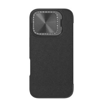 Maska na preklop NILLKIN Qin Prop za iPhone 16 Pro (Plain Leather) crna
