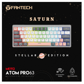 Tastatura Mehanicka Gaming Fantech MK912 RGB ATOM PRO63 Wireless Saturn (blue switch)