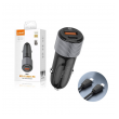Auto punjac LDNIO C510Q PD/ QC3.0 38W (total) sa Type-C na Type-C kablom crni
