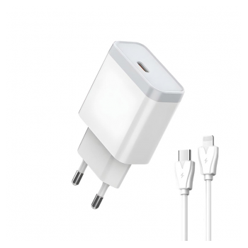Kucni punjac LDNIO Q122 PPS PD 27W sa kablom Type-C na iPhone lightning beli.