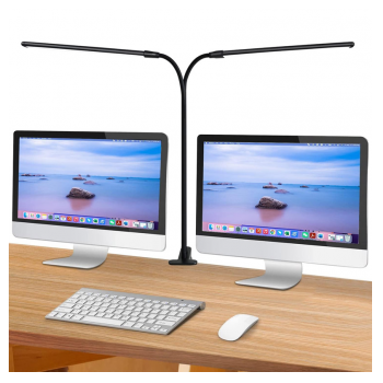 Lampa za dva monitora sa stipaljkom crna