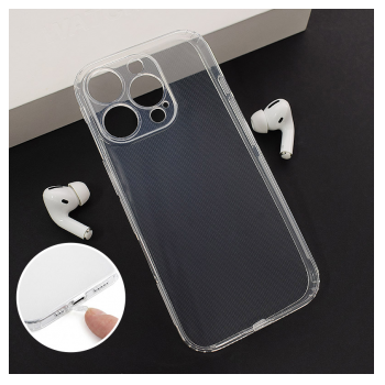 Maska Skin Silikon with pluggy za iPhone 16 Pro Max transparent