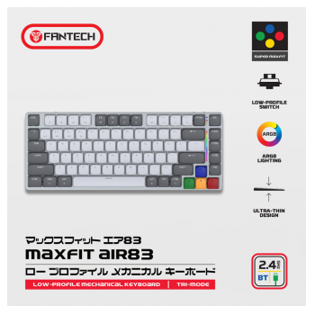 Tastatura Mehanicka Gaming Fantech MK915 RGB Maxfit AIR83 Wireless gray (red switch)