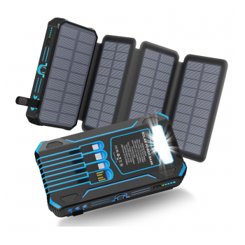 Solarni Power Bank 905-IE 20000 mAh sa LED lampom plavi