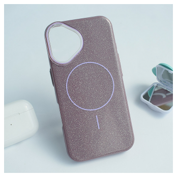 Maska Mag Case Fashion Glitter za iPhone 16 ljubicasta