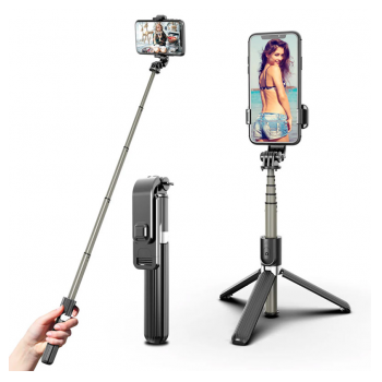 Stativ Tripod Wireless + Selfie Stick L03 (190-830mm) crni