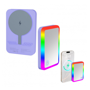 Power Bank Rainbow 5000 mAh bezicno punjenje sa RGB ogledalom
