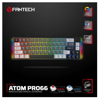 Tastatura Mehanicka Gaming Fantech MK919 Atom PRO66 crna (Blue switch)