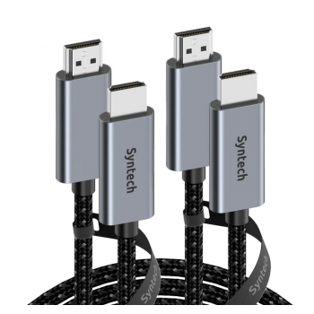 Kabel Syntech HDMI na HDMI 4K braided (2 komada) crni