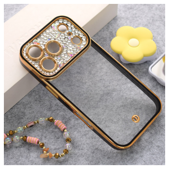 Maska Luxury Crystal Clear za iPhone 17 Pro/ 18 Pro crna