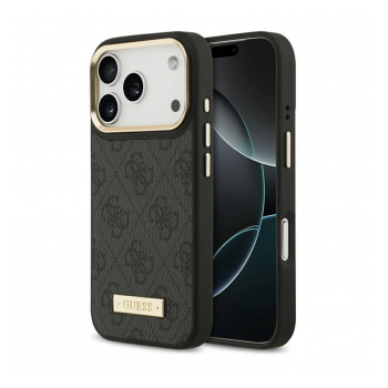 Maska Guess 4G Logo Plate MagSafe za iPhone 17 Pro/ 18 Pro crna