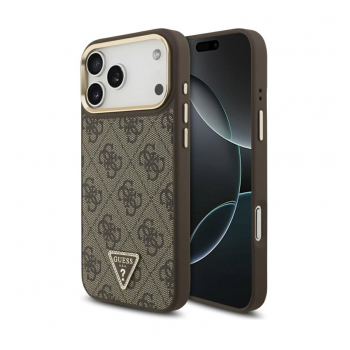 Maska Guess 4G Triangle Logo MagSafe za iPhone 17 Pro Max/ 18 Pro Max zlatno braon