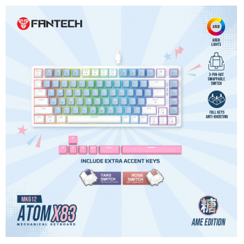 Tastatura Mehanicka Gaming Fantech MK612 Atom x83 AME plava (taro switch)