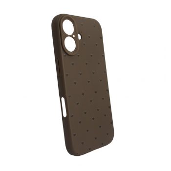 Maska Cute Heart za iPhone 16 braon