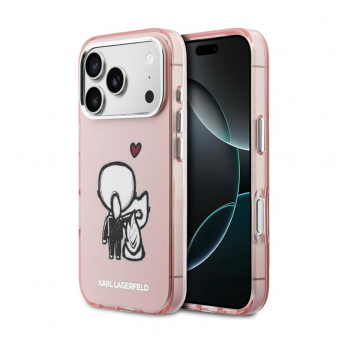 Maska Karl Lagerfeld Karl & Choupette Back MagSafe za iPhone 17 Pro roze