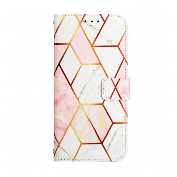 Maska na preklop Marble za Honor X7e geometry roze