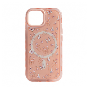 Maska Mag Case Floral Series za iPhone 15 pink