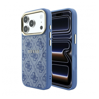 Maska Guess 4G Embossed Classic MagSafe za Samsung iPhone 17 Pro/ 18 Pro svetlo plava