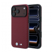 Maska BMW M Carbon Metal Logo MagSafe za iPhone 17 Pro Max/ 18 Pro Max bordo