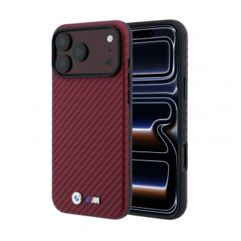 Maska BMW M Carbon Metal Logo MagSafe za iPhone 17 Pro Max/ 18 Pro Max bordo