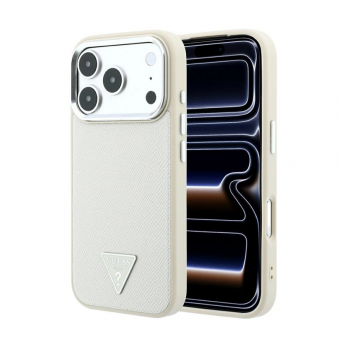 Maska Guess Grained Triangle Logo MagSafe za iPhone 17 Pro Max/ 18 Pro Max bez