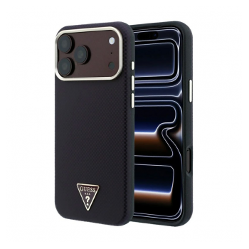 Maska Guess Kevlar Triangle Logo MagSafe za iPhone 17 Pro Max / 18 Pro Max bordo