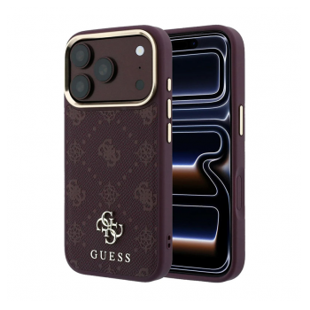 Maska Guess Peony 4G Small Logo MagSafe za iPhone 17 Pro/ 18 Pro bordo