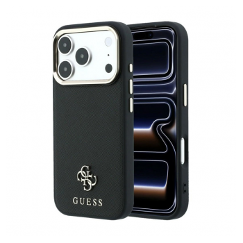 Maska Guess Saffiano Small 4G & Classic Logo MagSafe za iPhone 17 Pro Max/ 17 Pro Max crna