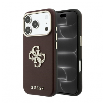 Maska Guess Smooth & Big Strass Logo za iPhone 17 Pro Max/ 18 Pro Max bordo
